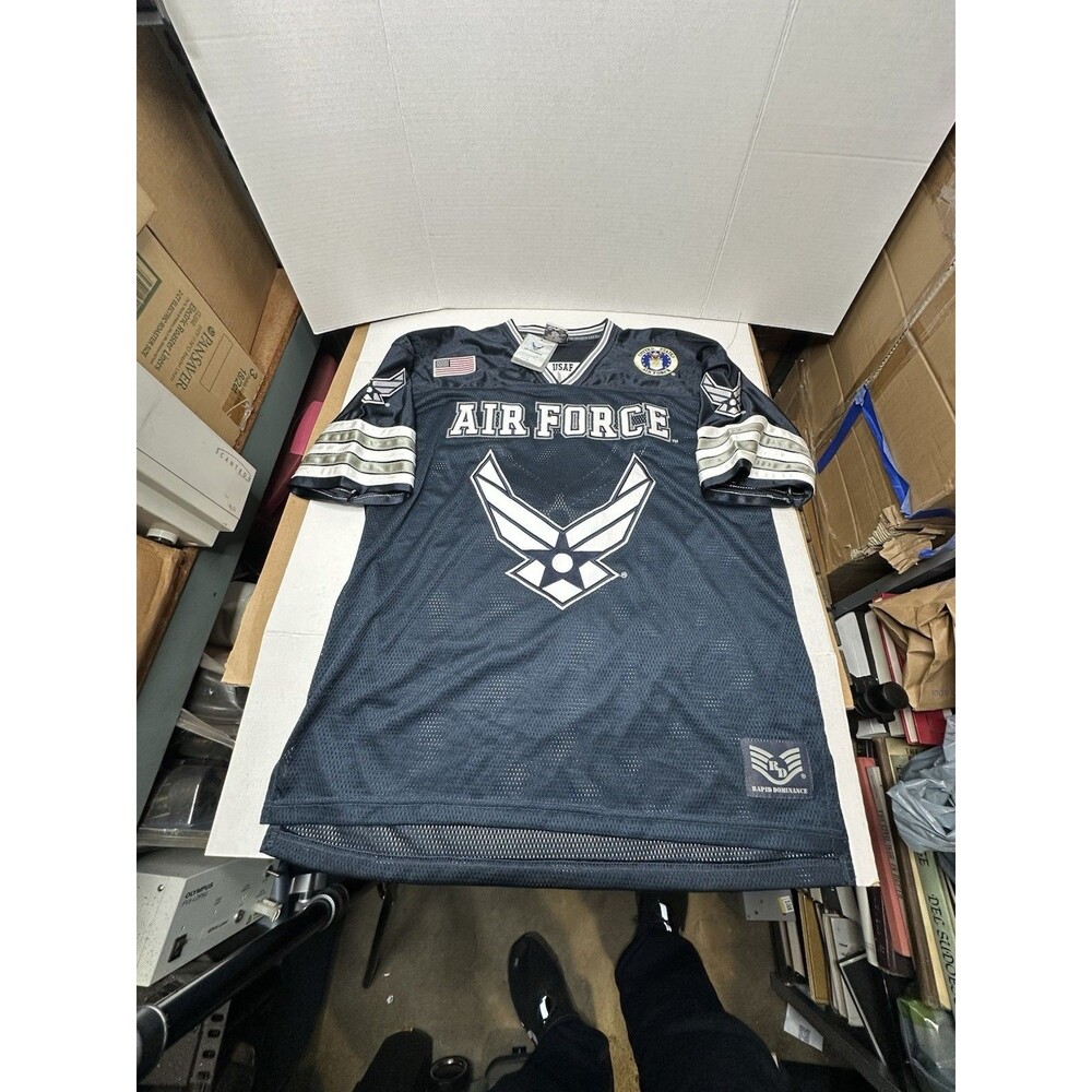 New U.S. Air Force Football Jersey Stitched Sewn Emblems and Patches Size Large